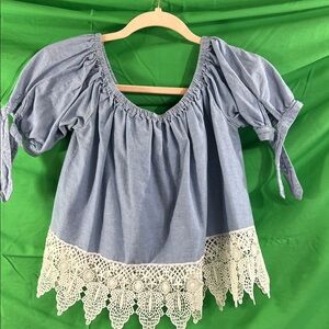 Iris Light Blue Garment with Elastic Detail